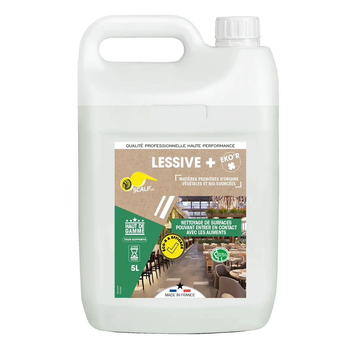 lessive + eko'r Biodegradable degreaser for industrial surfaces