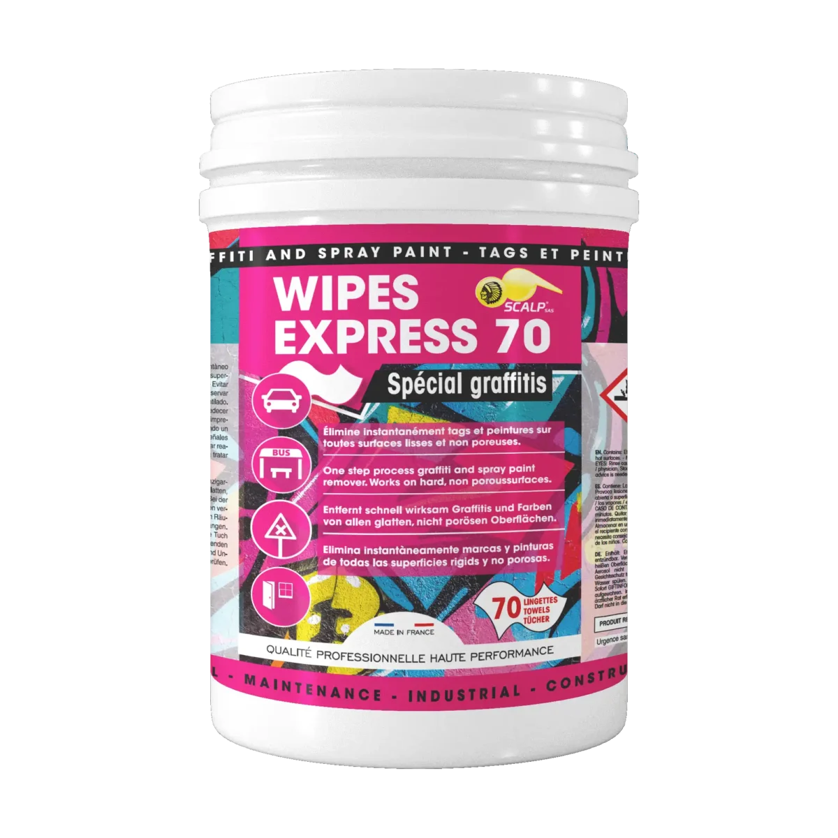 Anti-graffiti cleaning wipes